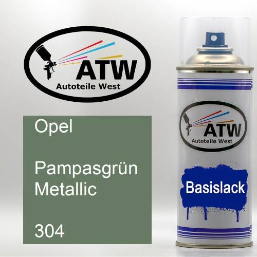 Opel, Pampasgrün Metallic, 304: 400ml Sprühdose, von ATW Autoteile West.